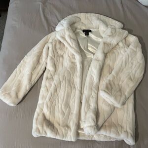 Rachel Zoe Cream Faux Fur Coat